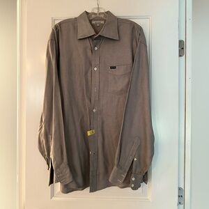 Faconnable Gray Casual Button Down Shirt Relaxed Fit